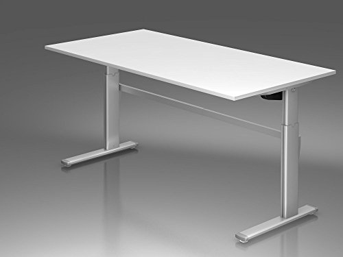 Elektrisch höhenverstellbarer Schreibtisch, 200x100cm, Weiß