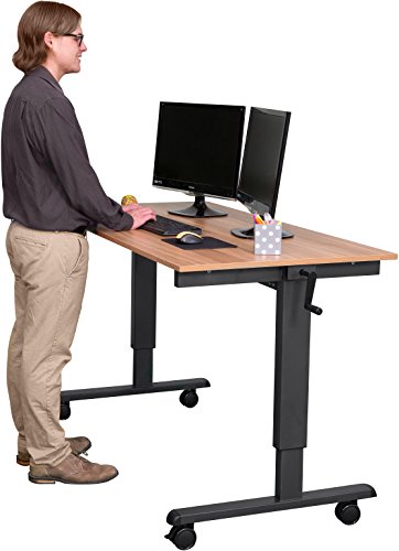 Höhenverstellbarer Schreibtisch (Rahmen anthrazit / Natürliche Walnuss, Schreibtisch Länge: 150cm)
