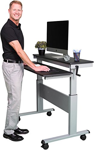 Höhenverstellbarer Schreibtisch - Zwei-Klassen- (Schwarz, Schreibtisch Länge: 120cm)