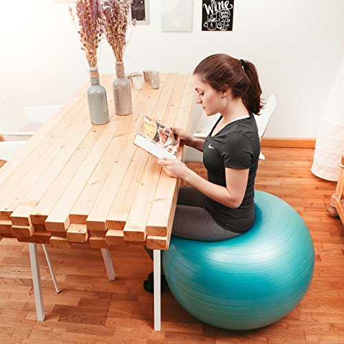 Gymnastik-Ball »Pluto« / Robuster Sitzball und Fitnessball / 65 cm / türkis - 2