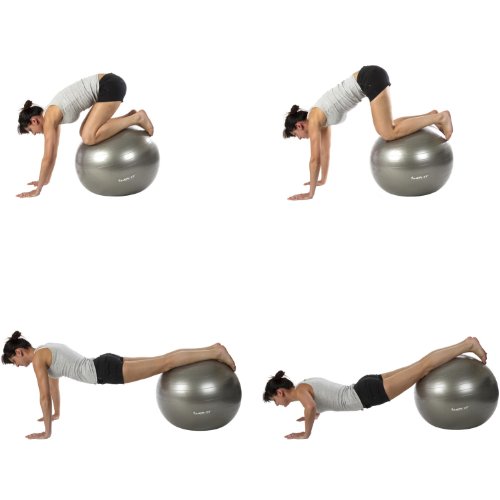 MOVIT Gymnastikball mit Pumpe Fitnessball Sitzball 65 cm in silber, Maximalbelastbarkeit bis 300kg, Anti Burst Material - 6