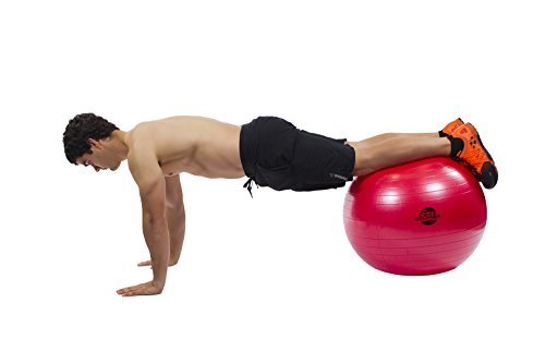 Gymnastikball Fitnessball 65cm mit Pumpe - der Beste für Bauchmuskeln - Stabilität & Tonus - für Cross Fitness - Yoga & Pilates - Bonus Ebook mit 20 Core Crushing Übungen & Workouts - 4