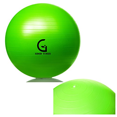 Good Times Gymnastikball, anti burst, Yogaball, Pilatesball, Fitnessball, Sitzball mit Pumpe, rutschfest, berstsicher (65cm Hellgrün) - 3