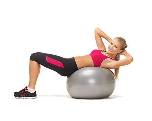 BODYMATE Gymnastikball / Fitnessball - BLAU 65cm - Premium Yoga-Ball für Yoga & Pilates Core-Training inkl. Luftpumpe - Belastbar bis 300kg, Verfügbar in den Größen 55, 65, 75, 85-cm - 5