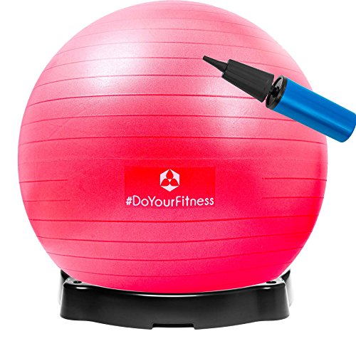 Gymnastikball »Pluto« inklusive Ballschale / Robuster Sitzball und Fitnessball / 75 cm / rot