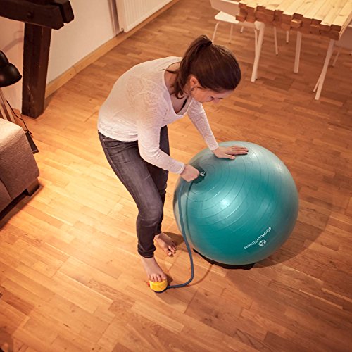 Gymnastikball »Pluto« inklusive Ballschale / Robuster Sitzball und Fitnessball / 75 cm / rot - 7