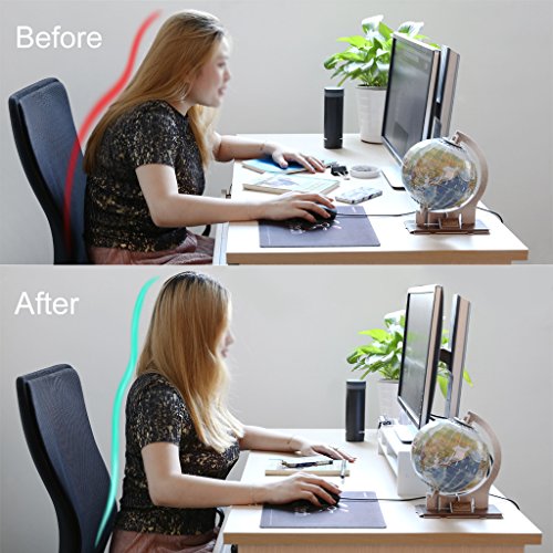 Finether Monitorständer Bildschirmständer Tischaufsatz Schreibtischaufsatz Schreibtischregal für Monitorerhöhung Bildschirmerhöhung aus WPC weiß 48 x 20 x 10 cm - 4