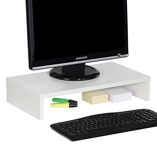 CARO-Möbel Monitorständer MONITOR Schreibtischaufsatz Bildschirmerhöhung in weiß 50 x 10 x 27 cm (B x H x T)