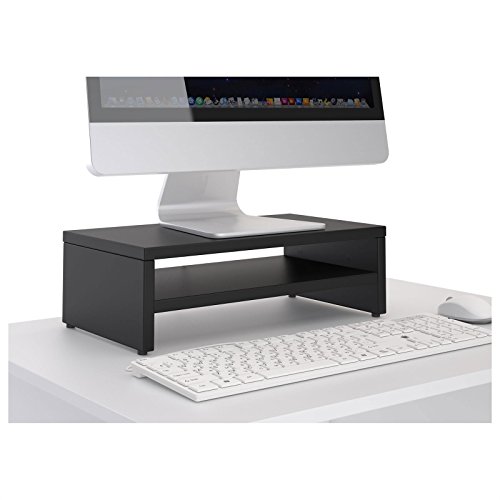 CARO-Möbel Monitorständer SUBIDA Bildschirmaufsatz Schreibtischaufsatz Bildschirmerhöhung mit Ablagefach, in schwarz - 2