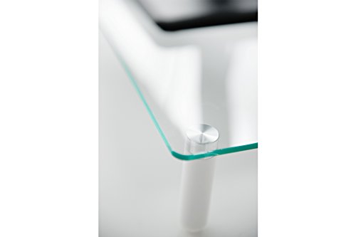 DIGITUS Universal Glas Monitorerhöhung, 13-32 Zoll, 8cm Erhöhung, 56 x 21 x 8 cm, bis 20kg, Durchsichtig/Silber - 3