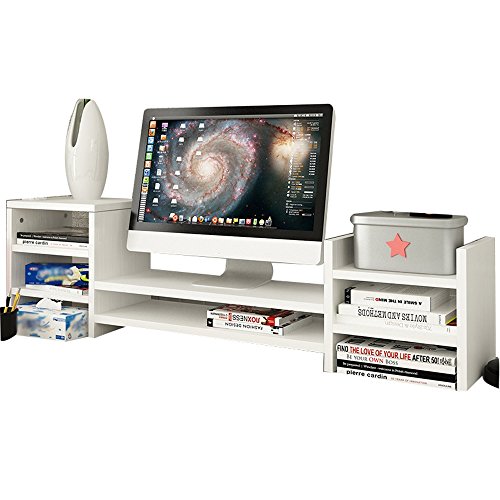 SURRORT LCD-Bildschirm Multilayer Base Multifunktions-Desktop-Speicher Rack Hölzerne Größe 97 * 20 * 28cm ( Farbe : 2# )