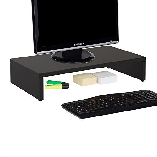 CARO-Möbel Monitorständer MONITOR Schreibtischaufsatz Bildschirmerhöhung in schwarz 50 x 10 x 27 cm (B x H x T)
