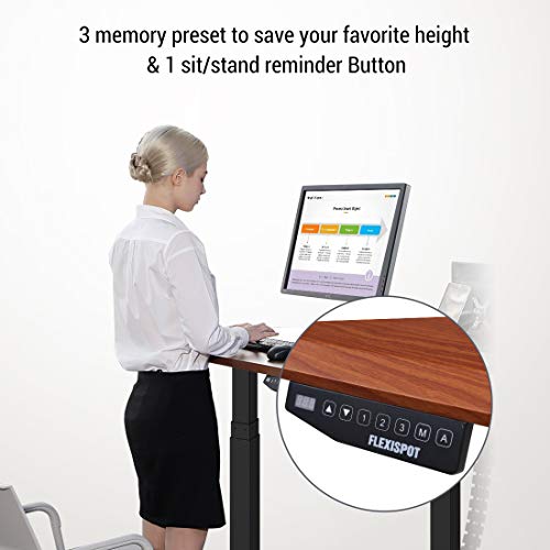 Flexispot E2B Höhenverstellbarer Schreibtisch Elektrisch höhenverstellbares Tischgestell, passt für alle gängigen Tischplatten. Mit Memory-Steuerung und Softstart/-Stop. (Tischgestell-2 Fach Schwarz) - 5