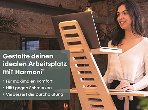 Harmoni Stehpult aus Holz - Laptop Schreibtischaufsatz höhenverstellbar Computertisch – Ständer für Tisch Erhöhung Büro Home Office - 5