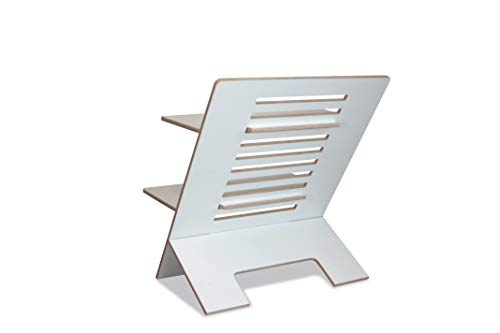 Standsome Double White – Höhenverstellbarer Schreibtischaufsatz mit Zwei Ebenen, ergonomisches Stehpult, nachhaltiger Sitz Steh Arbeitsplatz aus Holz weiß - 3